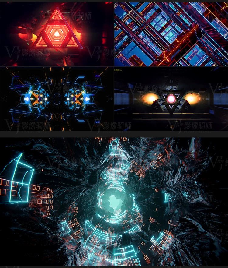 Visual Pack 🎬 | Stage Tech Light Tunnel Fly - Through | Bar Nightclub Live LED Big Screen VJ Background Video 4K 💡🚀✨ - MICHIGO STUDIO