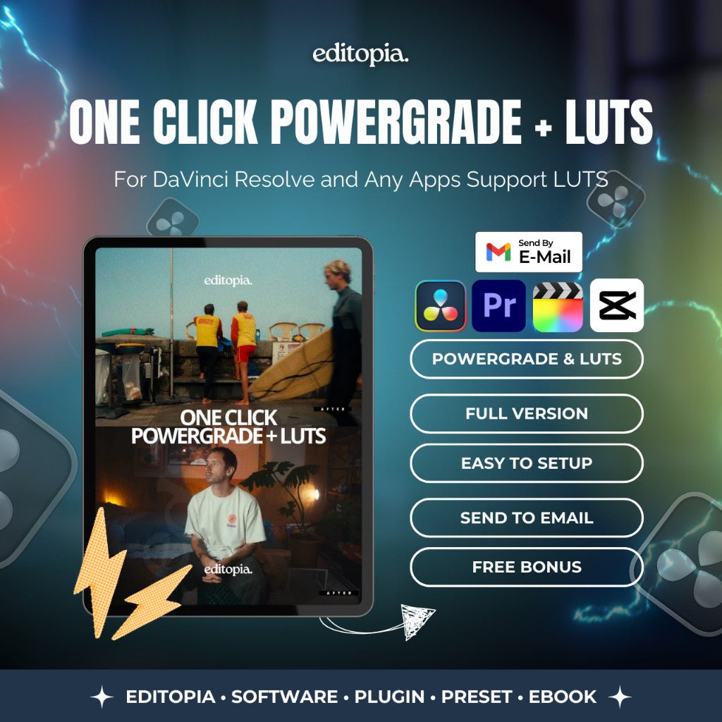 (Win/Mac) One Click Powergrade + LUTs For Davinci Resolve, Premiere Pro, Final Cut Pro, Capcut, Dll[ MICHIGO STUDIO ] - MICHIGO STUDIO